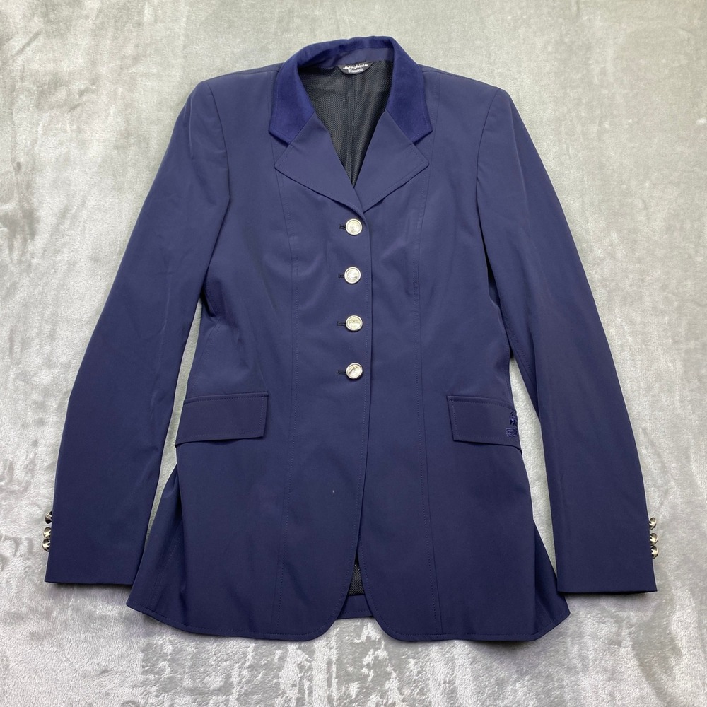 Grand Prix Schoeller Soft Shell Navy Equestrian Show Coat Jacket Women 12 R‎